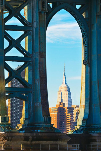 Iconic New York City Building Artistic Arch Manhattan Bridge Photo Photograph Cool Wall Art Print Poster 24x36