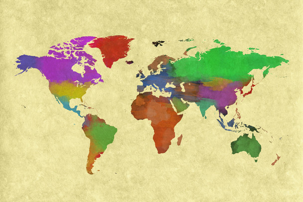 World Map Colorful World Painting Travel World Map with Cities in Detail Map Posters for Wall Map Art Wall Decor Geographical Illustration Travel Destinations Cool Wall Art Print Poster 18x12