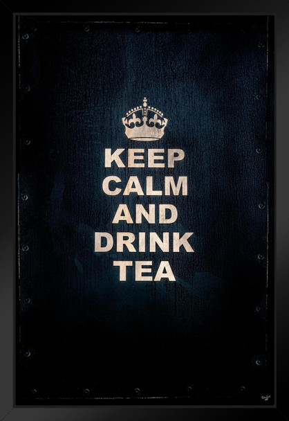 Keep Calm and Drink Tea by Chris Lord Photo Art Print Black Wood Framed Poster 14x20