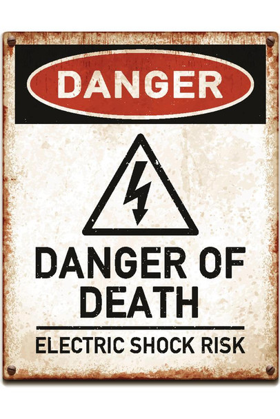 Danger High Voltage Danger of Death Electric Shock Warning Sign Cool Huge Large Giant Poster Art 36x54