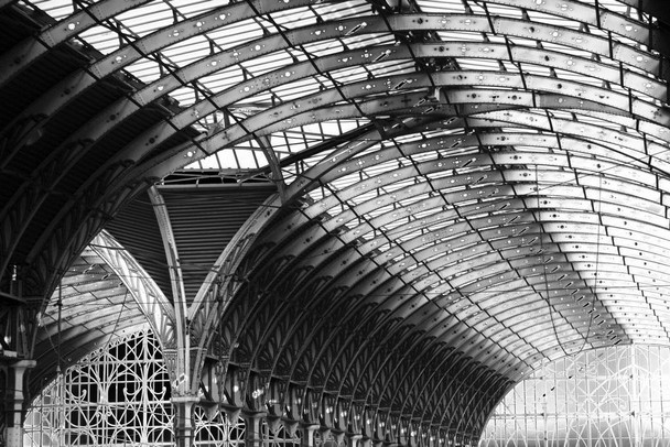 Ornate Roof Framework Paddington Station London Photo Photograph Cool Wall Art Print Poster 36x24
