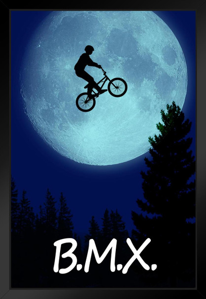 BMX The Extraterrestrial Parody Funny Black Wood Framed Poster 14x20