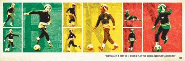 Bob Marley Football Cool Wall Decor Art Print Poster 36x12