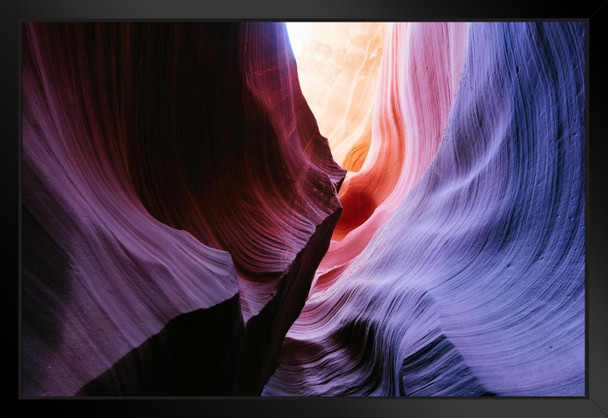 Rock Formations at Lower Antelope Canyon Photo Art Print Black Wood Framed Poster 20x14