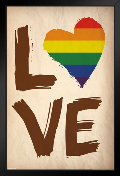 Love Is Love Is Love Black Wood Framed Art Poster 14x20
