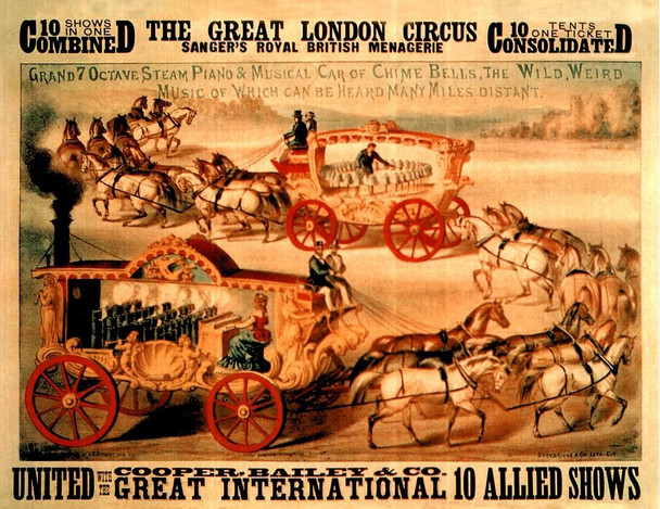 The Great London Circus Sangers Royal British Managerie Art Print Cool Huge Large Giant Poster Art 54x36