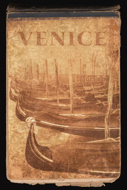 Gondolas of Venice Italy Vintage Sepia Toned Travel Art Print Cool Huge Large Giant Poster Art 36x54