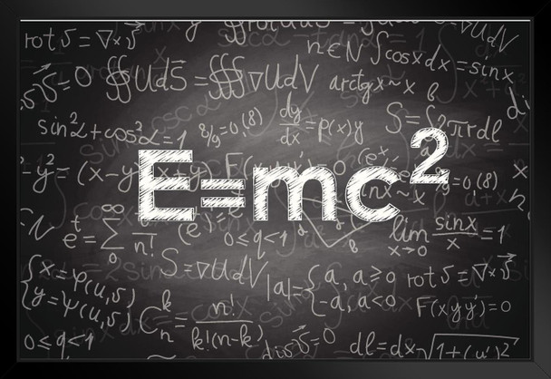 Physics Formula Mass Energy Equivalence Albert Einstein Black Wood Framed Art Poster 20x14