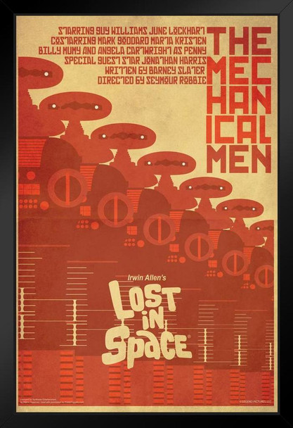 Lost In Space The Mechanical Men by Juan Ortiz Art Print Black Wood Framed Poster 14x20