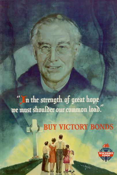 WPA War Propaganda In The Strength Great Hope Shoulder Common Load Buy Victory Bonds Cool Wall Decor Art Print Poster 12x18