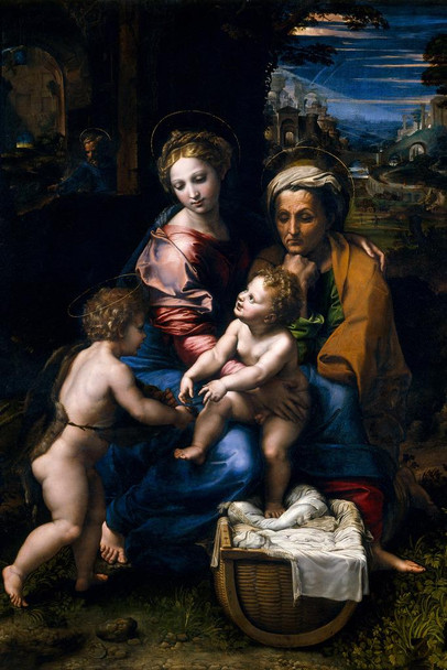 Raphael La Perla Family Pearl Baby Realism Romantic Artwork Raffaello Prints Biblical Drawings Portrait Painting Wall Art Renaissance Posters Canvas Art Cool Wall Art Print Poster 24x36
