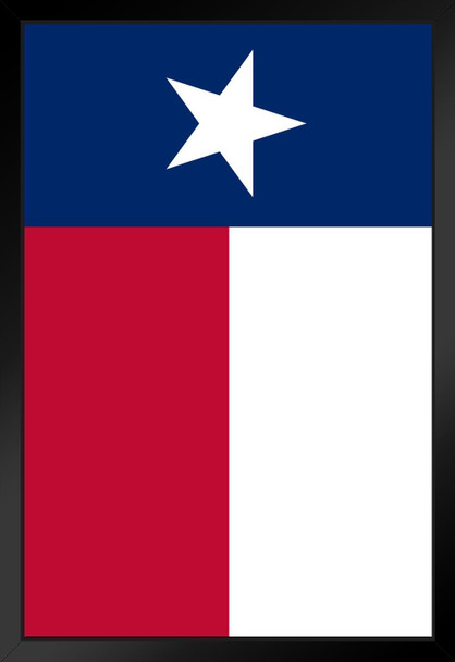 Texas Lone Star State Flag Black Wood Framed Poster 14x20