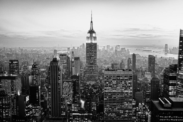 Iconic Building New York City NYC Skyline Vintage Black White Photograph Photo Cool Wall Art Print Poster 36x24
