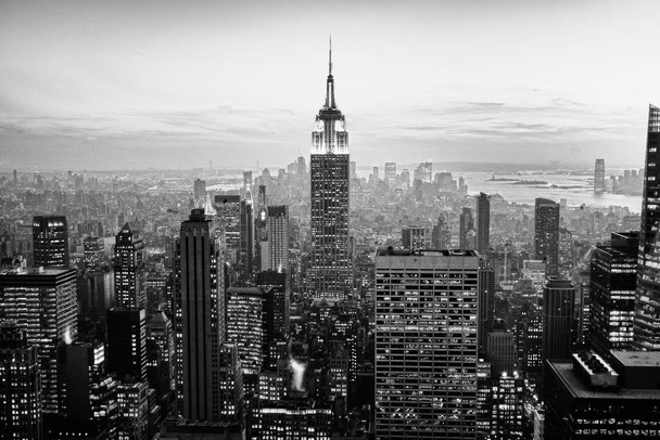 Empire State Building New York City NYC Skyline B&W Photograph Photo Photograph Cool Wall Decor Art Print Poster 36x24