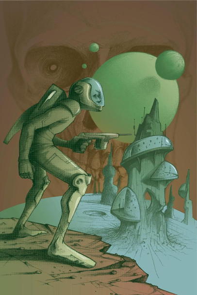 Vintage Science Fiction Captain Dandy and Mars Revenge Art Print Cool Huge Large Giant Poster Art 36x54