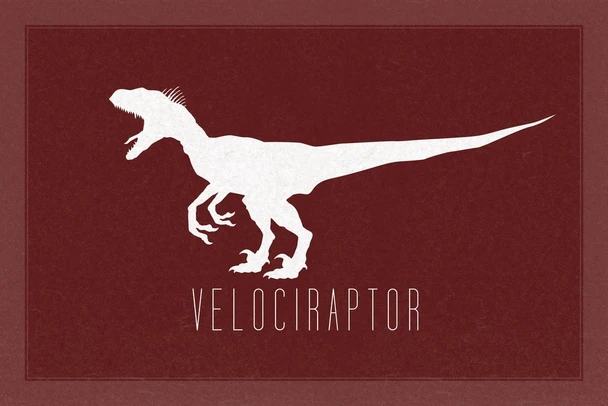 Dinosaur Velociraptor Maroon Dinosaur Poster For Kids Room Dino Pictures Bedroom Dinosaur Decor Dinosaur Pictures For Wall Dinosaur Wall Art Prints for Walls Cool Wall Art Print Poster 36x24