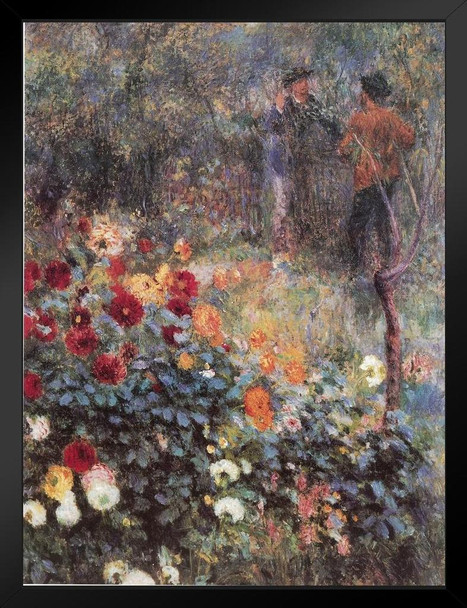 Pierre Auguste Renoir The Garden In The Rue Cortot Realism Romantic Artwork Renoir Canvas Wall Art French Impressionist Art Posters Wall Decor Landscape Posters Black Wood Framed Art Poster 14x20