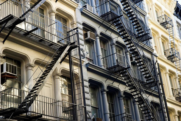 Fire Escapes in SoHo Manhattan New York City NYC Photo Art Print Cool Huge Large Giant Poster Art 54x36