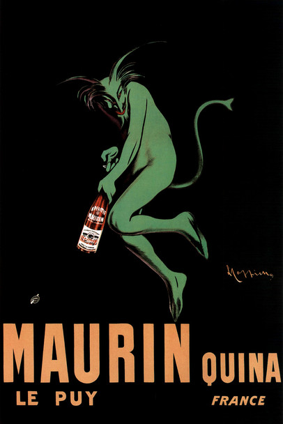 Leonetto Cappiello Maurin Quina Quinina Apertif Green Devil Vintage Advertising Print Cool Wall Decor Art Print Poster 12x18