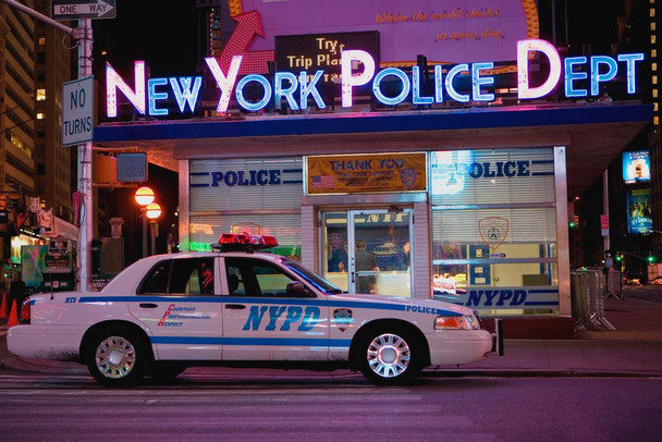 NYPD Cruiser Manhattan Midtown Times Square Precinct New York City Photo Photograph Cool Wall Decor Art Print Poster 36x24