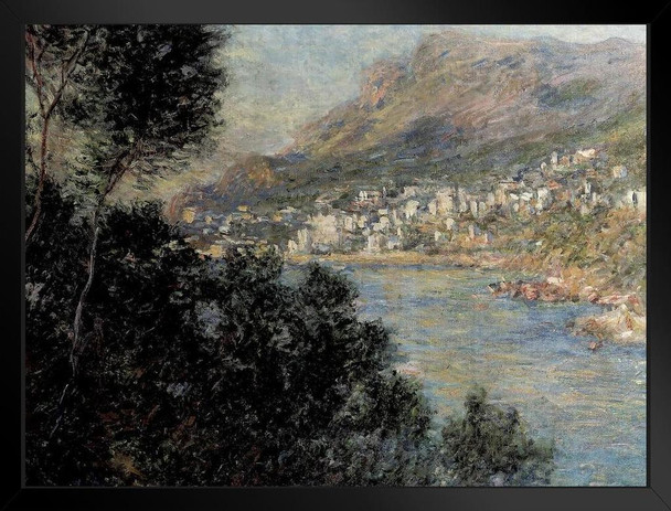 Claude Monet Monte Carlo Vue Du Cap Martin 1884 Impressionist Art Posters Claude Monet Prints Nature Landscape Painting Claude Monet Canvas Wall Art French Decor Black Wood Framed Art Poster 14x20