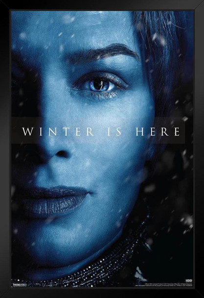 Game of Thrones Season 7 Cersei Lannister Winter Is Here TV Show Black Wood Framed Art Poster 14x20