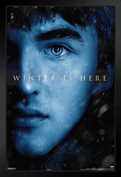 Game of Thrones Season 7 Bran Stark Winter Is Here TV Show Black Wood Framed Art Poster 14x20