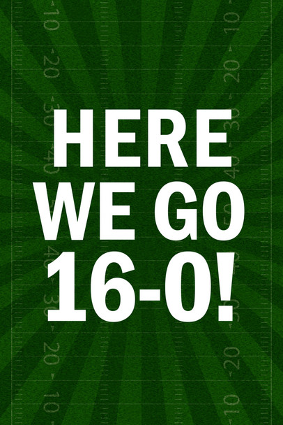Here We Go 16 0 Football Sports Perfect Undefeated Untied Regular Season Games Cool Wall Decor Art Print Poster 12x18