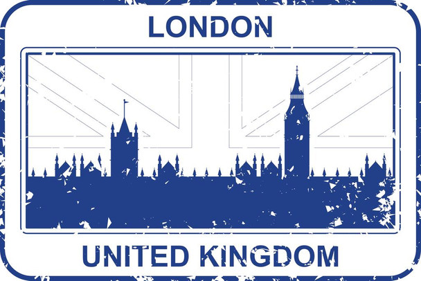 London UK Passport Rubber Stamp Travel Stamp Art Print Cool Huge Large Giant Poster Art 54x36