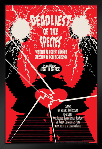 Lost In Space Deadliest of The Species by Juan Ortiz Episode 70 of 83 Art Print Black Wood Framed Poster 14x20