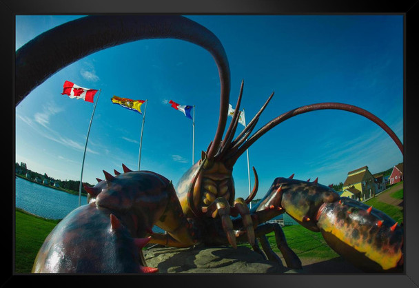 Worlds Largest Lobster Shediac New Brunswick Photo Art Print Black Wood Framed Poster 20x14