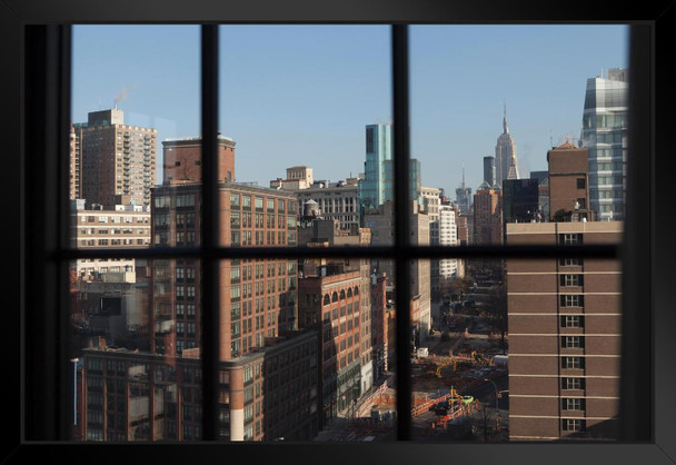 New York City Window View of NoHo New York City Photo Art Print Black Wood Framed Poster 20x14