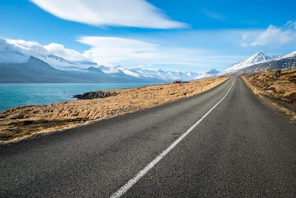 Beautiful Scenery Along Road East Fjord Iceland Photo Photograph Cool Wall Decor Art Print Poster 36x24