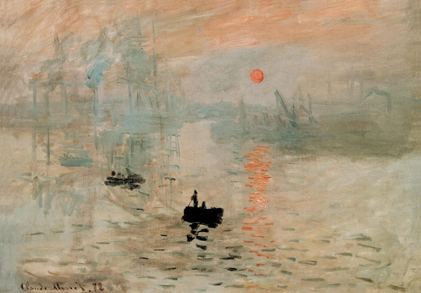 Claude Monet Impression Sunrise 1872 Impressionist Oil On Canvas Painting Art Print Cool Huge Large Giant Poster Art 54x36