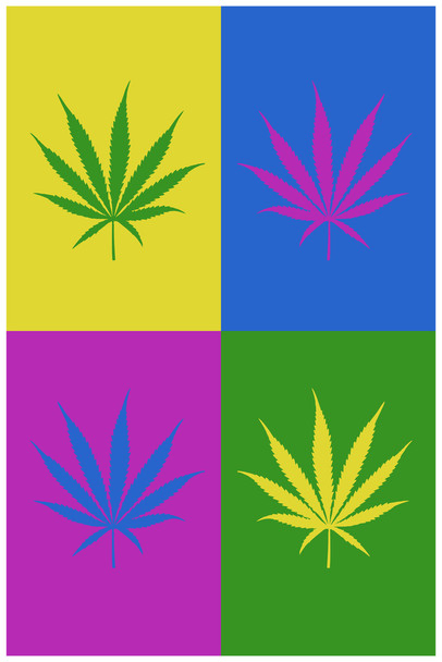 Marijuana Weed Pot Cannabis Joint Blunt Bong Leaves Pop Art Bright Room Dope Gifts Guys Propaganda Smoking Stoner Reefer Stoned Sign Buds Pothead Dorm Walls Cool Wall Art Print Poster 12x18