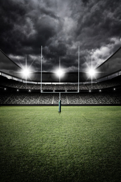 Football Field Goal Uprights Stadium Vintage Dramatic Enhanced Photo Cool Wall Art Print Poster 12x18