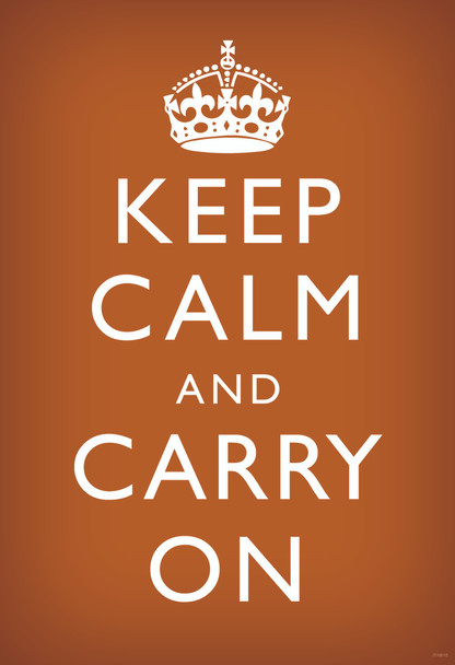 Keep Calm Carry On Motivational Inspirational WWII British Morale Orange White Cool Wall Art Print Poster 12x18