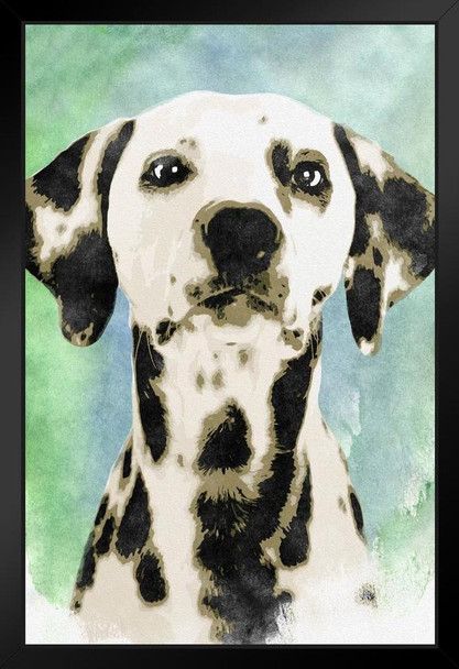 Dogs Dalmation Painting Color Splash Dog Posters For Wall Funny Dog Wall Art Dog Wall Decor Dog Posters For Kids Bedroom Animal Wall Poster Cute Animal Posters Black Wood Framed Art Poster 14x20