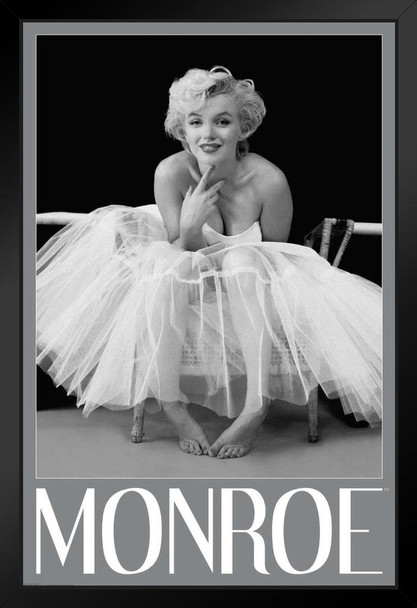 Marilyn Monroe Ballerina Hollywood Glamour Celebrity Actress Icon Photograph Photo Black Wood Framed Poster 14x20
