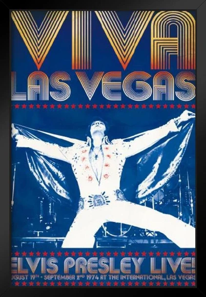 Elvis Presley Viva Las Vegas Black Wood Framed Art Poster 14x20
