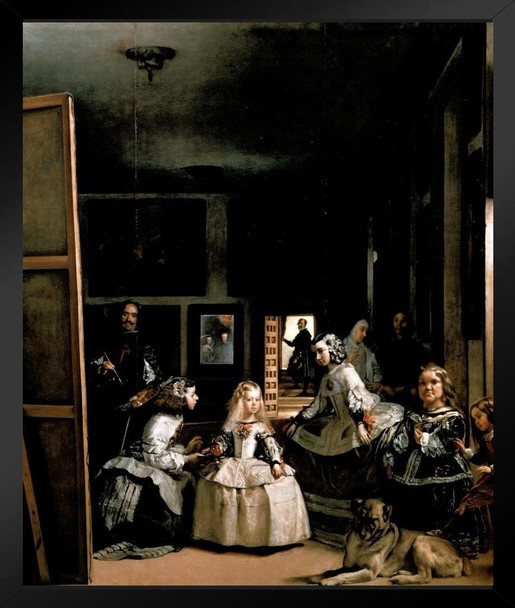 Diego Velazquez Las Meninas The Maids Honour 1656 Oil On Canvas Black Wood Framed Poster 14x20