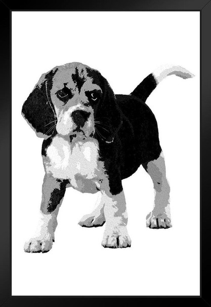 Dogs Beagles Painting White Background Dog Posters For Wall Funny Dog Wall Art Dog Wall Decor Dog Posters For Kids Bedroom Animal Wall Poster Cute Animal Posters Black Wood Framed Art Poster 14x20