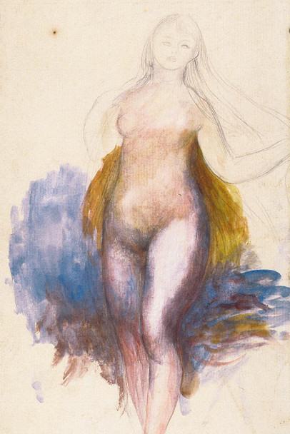 Pierre Auguste Renoir Venus Pencil And Water Color Sketch Drawing Cool Wall Art Print Poster 24x36