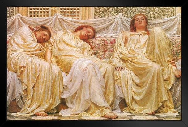 Albert Joseph Moore The Dreamers 1882 Academicism Style Victorian Oil On Canvas Black Wood Framed Poster 14x20