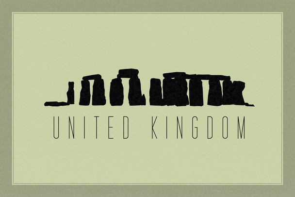 Landmark United Kingdom Stonehenge Prehistoric Monument Tan Cool Wall Art Print Poster 36x24