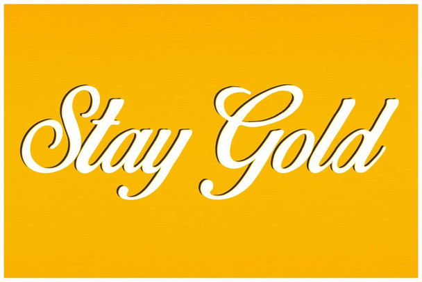 Stay Gold Solid Gold Cool Wall Art Print Poster 24x36