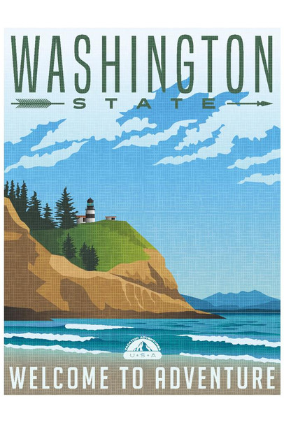 Washington State Welcome To Adventure Retro Travel Art Cool Huge Large Giant Poster Art 36x54