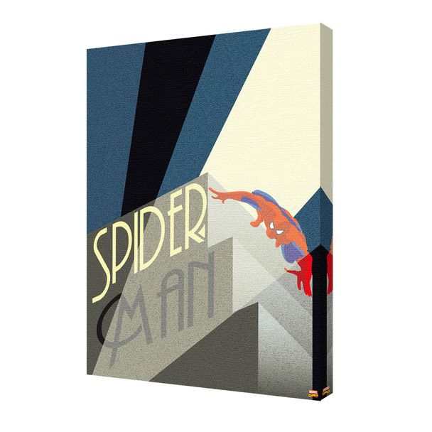 Spider-Man Art Deco Light Marvel Comics Superhero Peter Parker Avengers Stretched Canvas 24x36