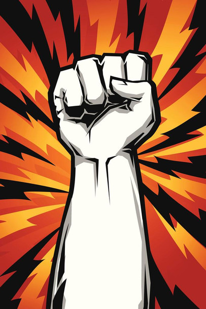Raised Fist Lightning Bolt Resistance Movement Political Cool Huge Large Giant Poster Art 36x54