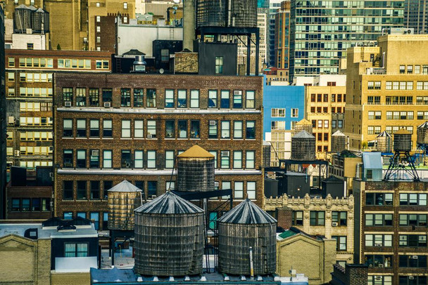 New York City NYC Manhattan Rooftops Skyline Photo Art Print Cool Huge Large Giant Poster Art 54x36